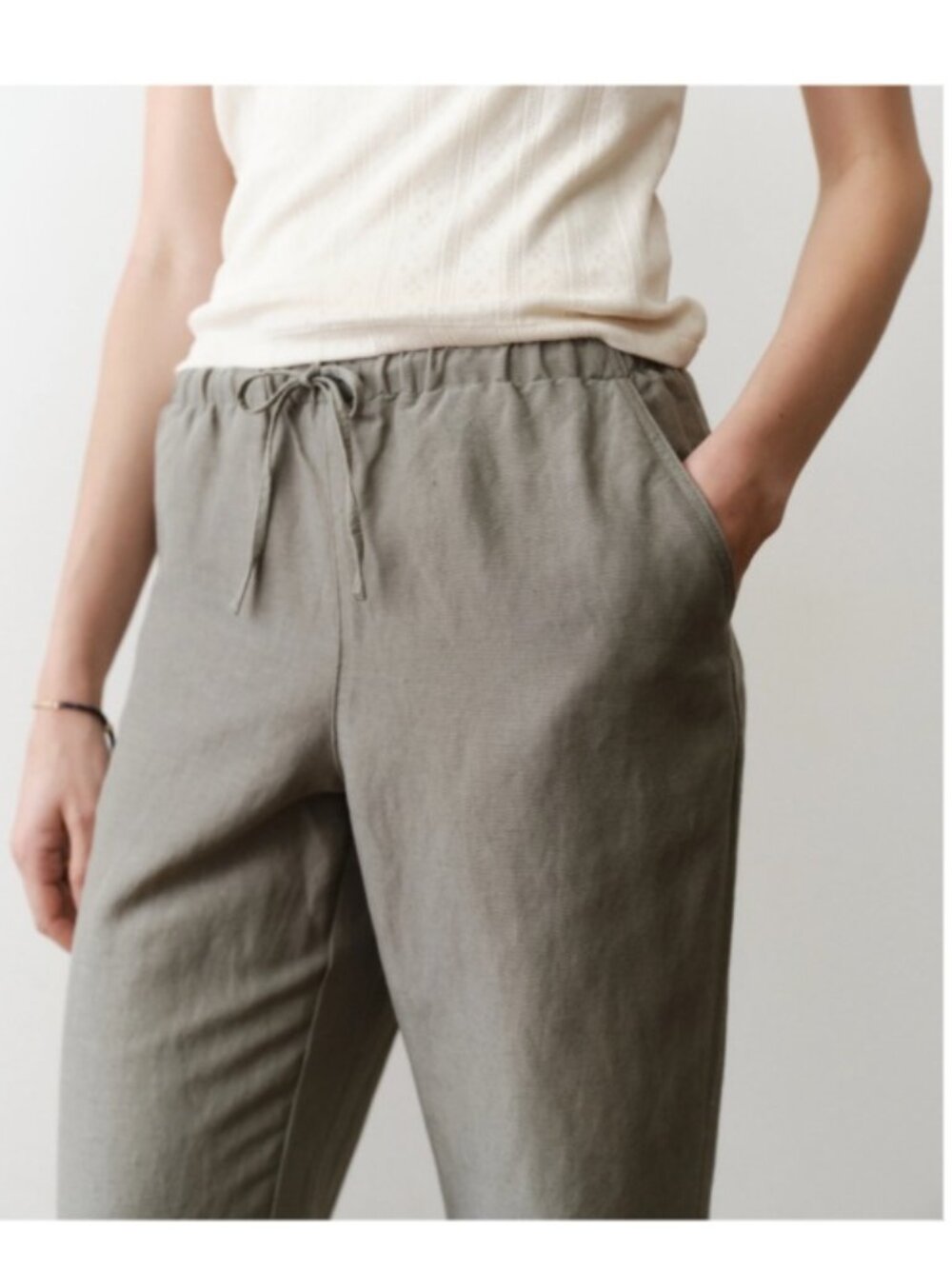 Marine Layer Linen Drawstring Pant, Sea Spray Sage, | Size Medium - Picture 4 of 10